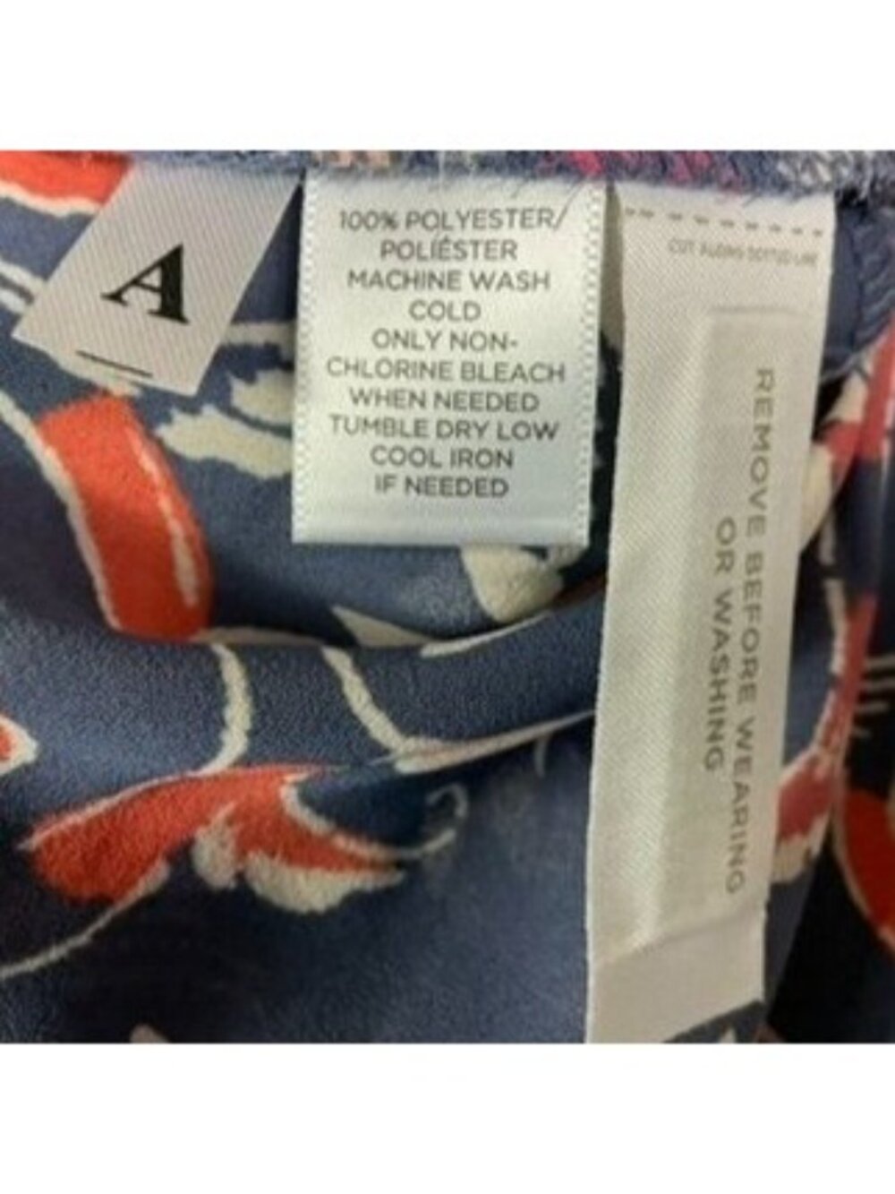 NWT LOFT Floral Print Shell Top Blue Orange Gold Sleeveless Size Large - Picture 11 of 12